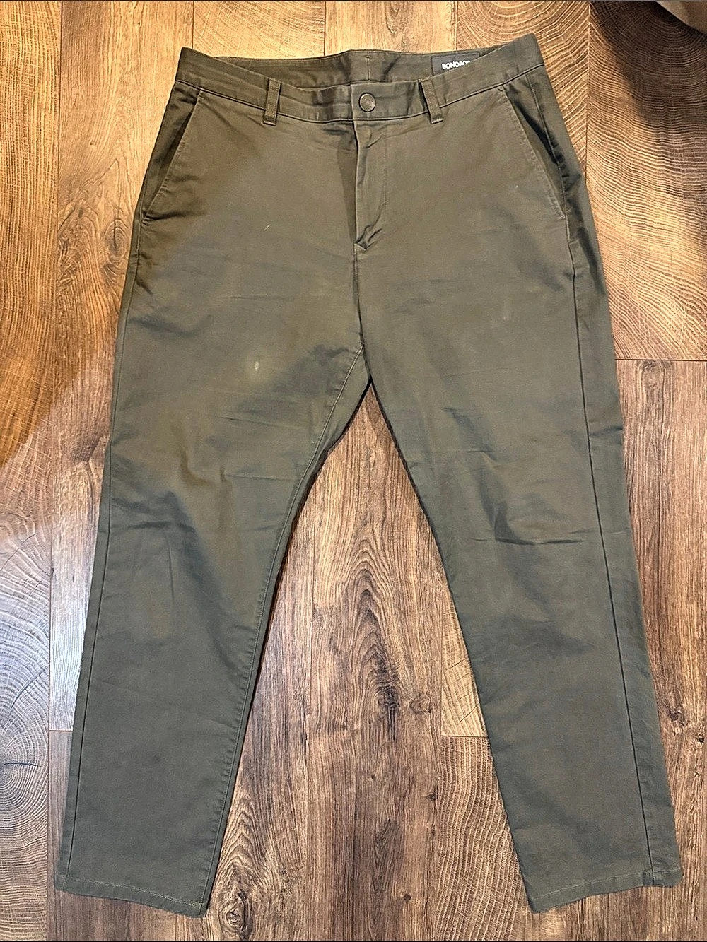 Bonobos Athletic Fit Stretch Washed Chino Men's Green Waist 33/30